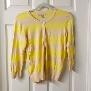 Old Navy yellow/lt tan striped cardigan